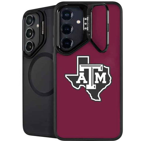 Texas A&M University Black Logo Galaxy S24 FE Kickstand Case